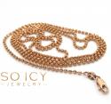 14k rose gold diamond cut skinny bead chain 1.8mm 26-32