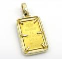 Suisse 24k gold mini bar diamond pendant 0.70ct 