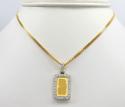 Suisse 24k gold mini bar diamond pendant 0.70ct 