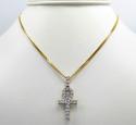 10k yellow gold diamond ankh cross 0.37ct