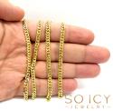10k yellow gold solid tight link miami chain 32 inch 4.50mm