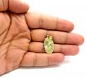 14k yellow gold virgin mary oval pendant 
