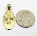 14k yellow gold virgin mary oval pendant 