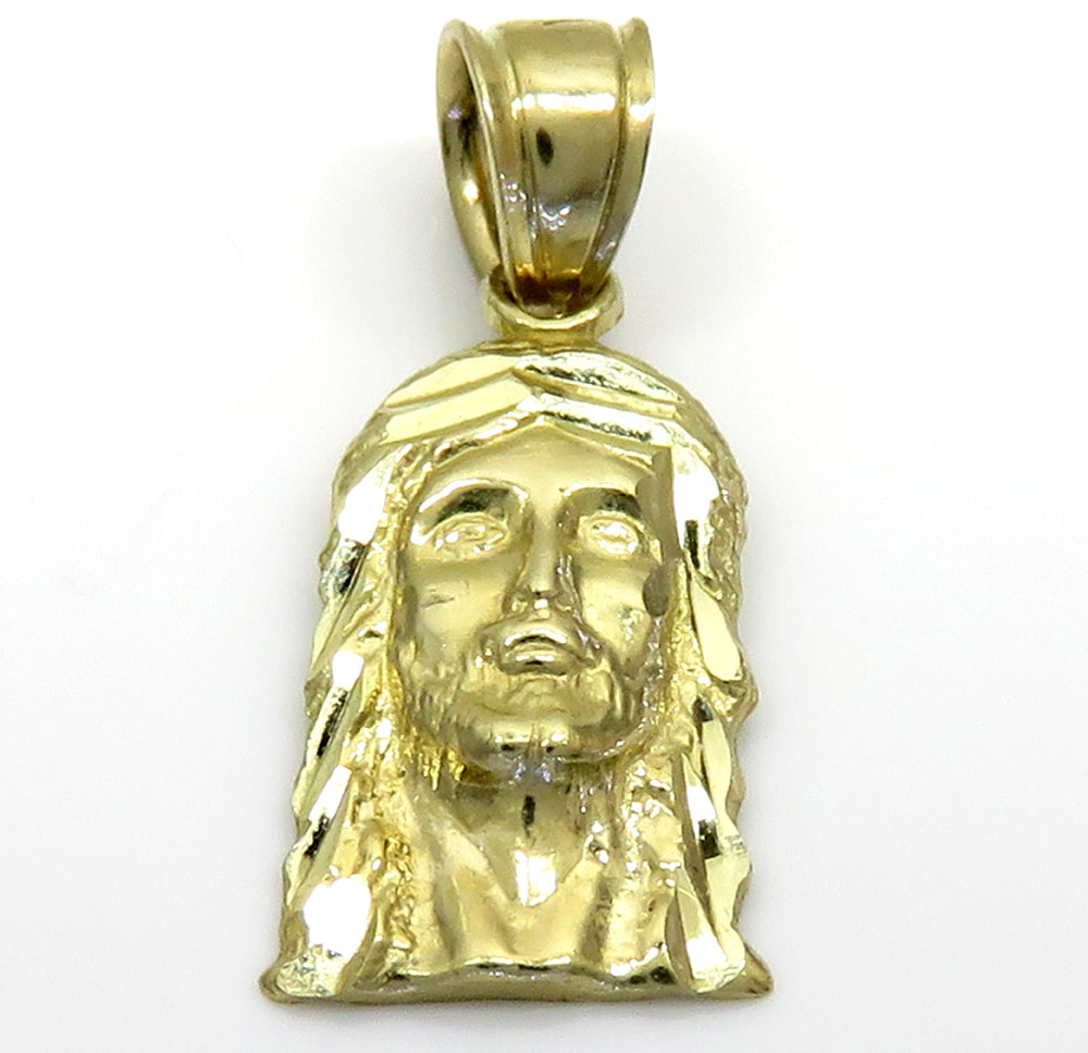 10k yellow gold mini jesus piece pendant 