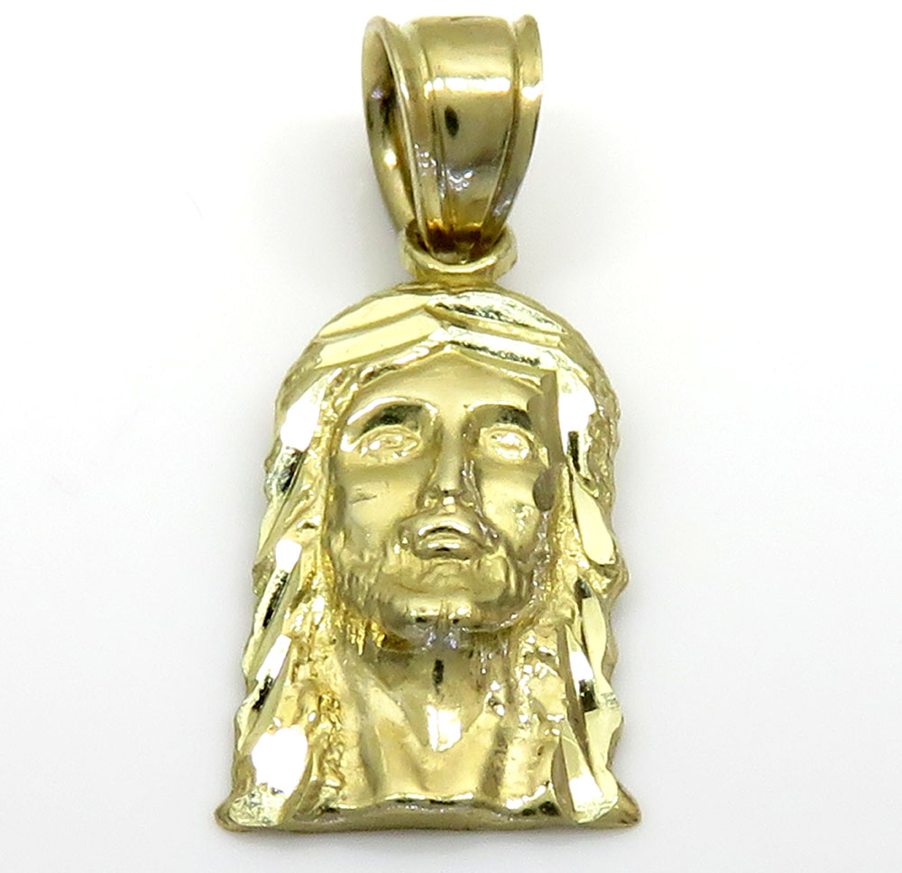 10k yellow gold mini jesus piece pendant  - Image 2