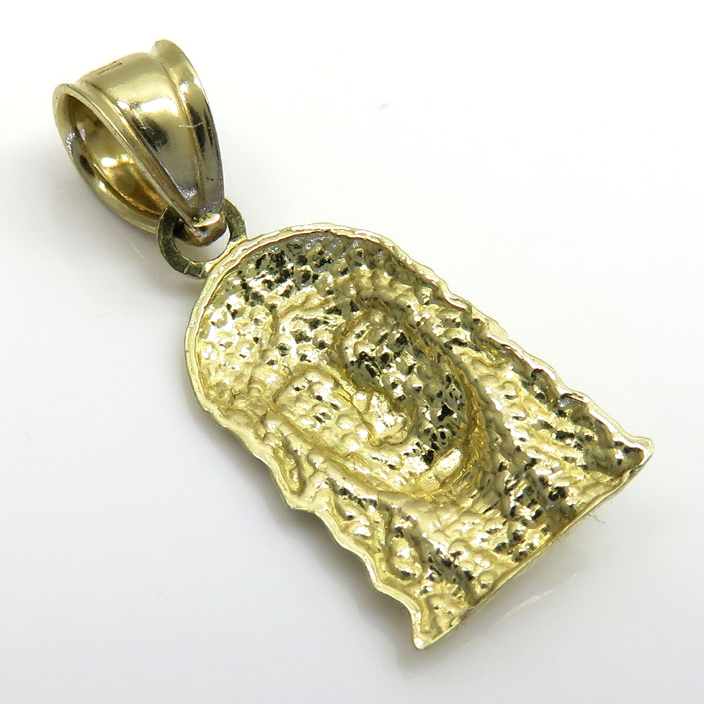 10k yellow gold mini jesus piece pendant  - Image 3