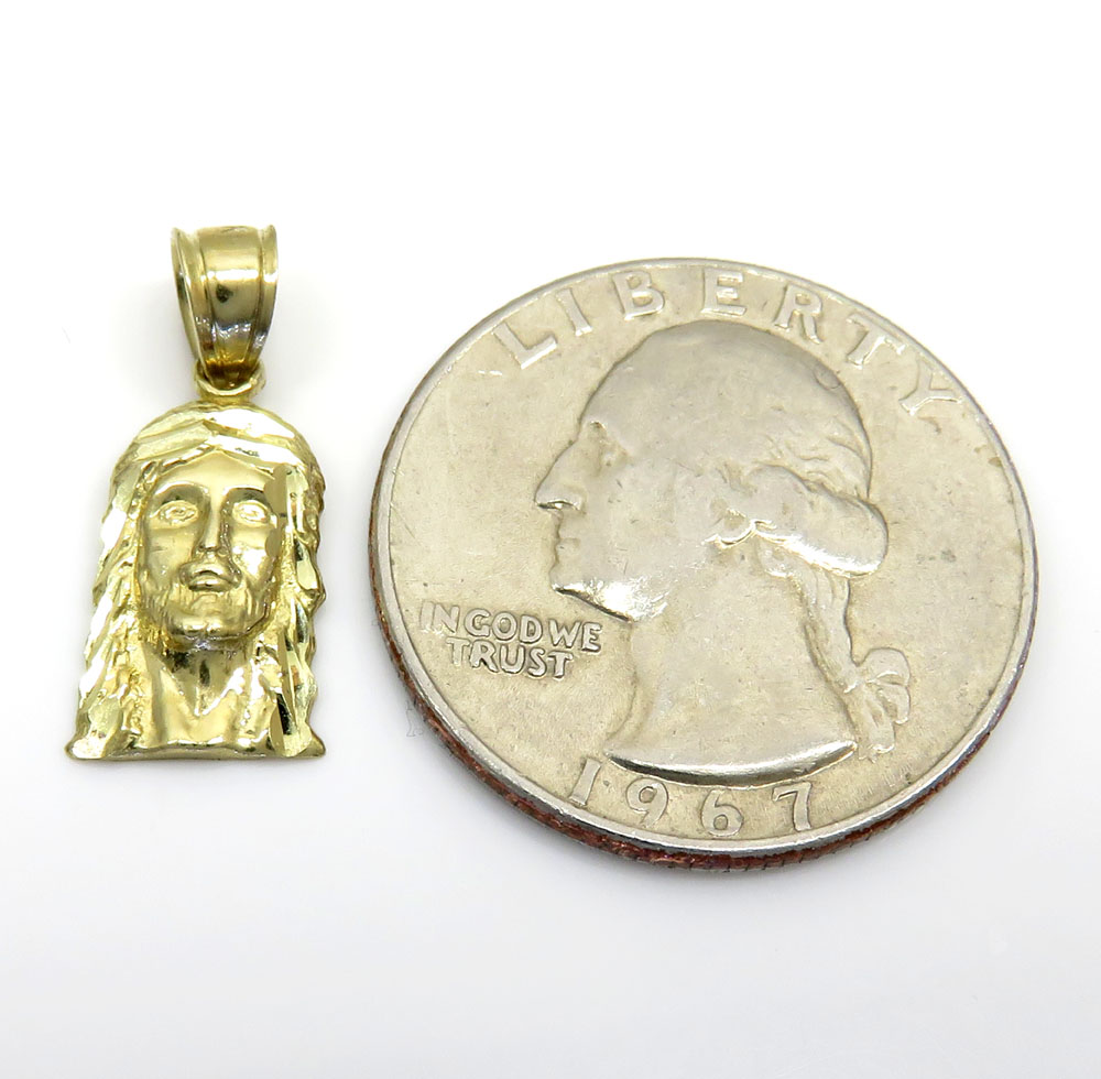 10k yellow gold mini jesus piece pendant  - Image 4