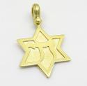 14k yellow gold three in one jewish star of david pendant 