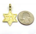 14k yellow gold three in one jewish star of david pendant 