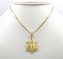 14k yellow gold three in one jewish star of david pendant 