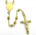 14k yellow gold disco bead super skinny rosary chain 26 inch 2.8mm