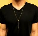 14k yellow gold disco bead super skinny rosary chain 26 inch 2.8mm