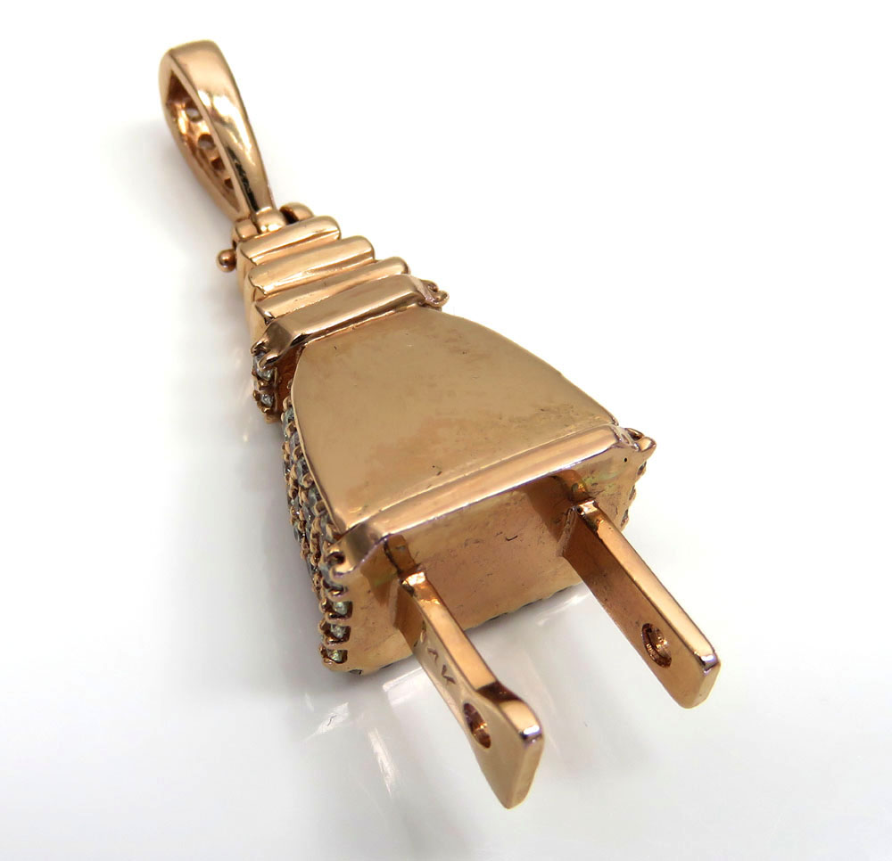 14k solid gold diamond medium plug pendant 1.50ct - Image 6