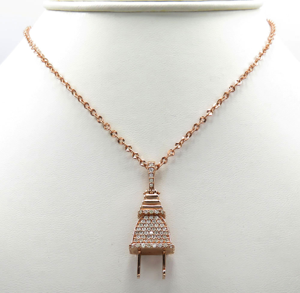 14k solid gold diamond medium plug pendant 1.50ct - Image 8