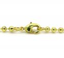 Yellow gold plated brass bead chain 32 inch 2.5mm