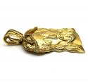 10k yellow gold xl jesus face solid back pendant .50ct