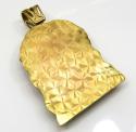 10k yellow gold xl jesus face solid back pendant .50ct