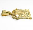 10k yellow gold mid-size jesus face solid back pendant .35ct