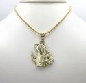 10k yellow gold jesus carrying cross large pendant