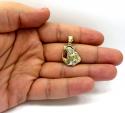 10k gold two tone jesus carrying cross small pendant