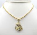 10k gold two tone jesus carrying cross small pendant