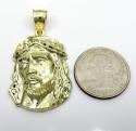 10k yellow gold side face large jesus pendant