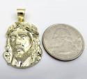 10k yellow gold side face medium jesus pendant