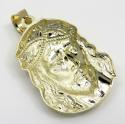 10k yellow gold side face medium jesus pendant