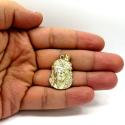 10k yellow gold side face medium jesus pendant