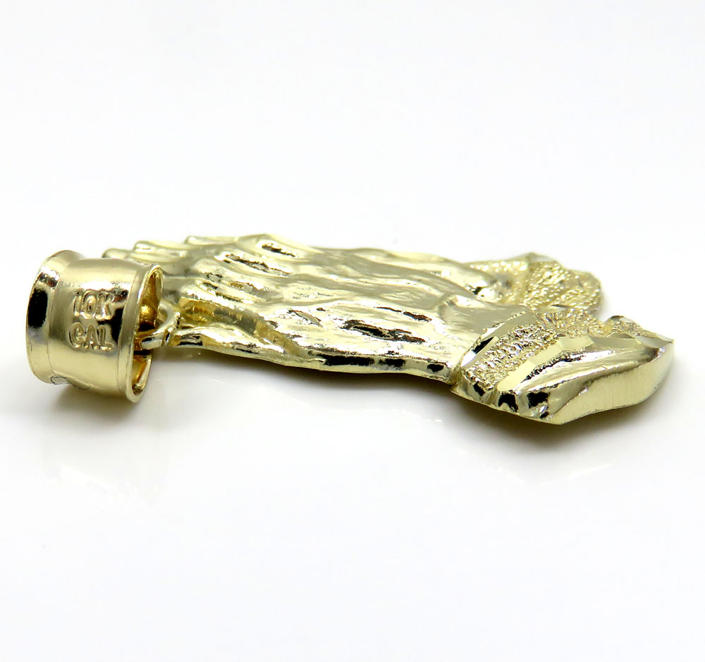10k yellow gold small praying hands pendant  - Image 4