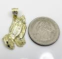 10k yellow gold small praying hands pendant 