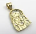10k yellow gold small long face jesus pendant