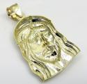 10k yellow gold medium long face jesus pendant