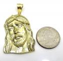 10k yellow gold large long face jesus pendant