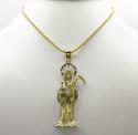 10k two tone gold  halo grim reaper pendant 