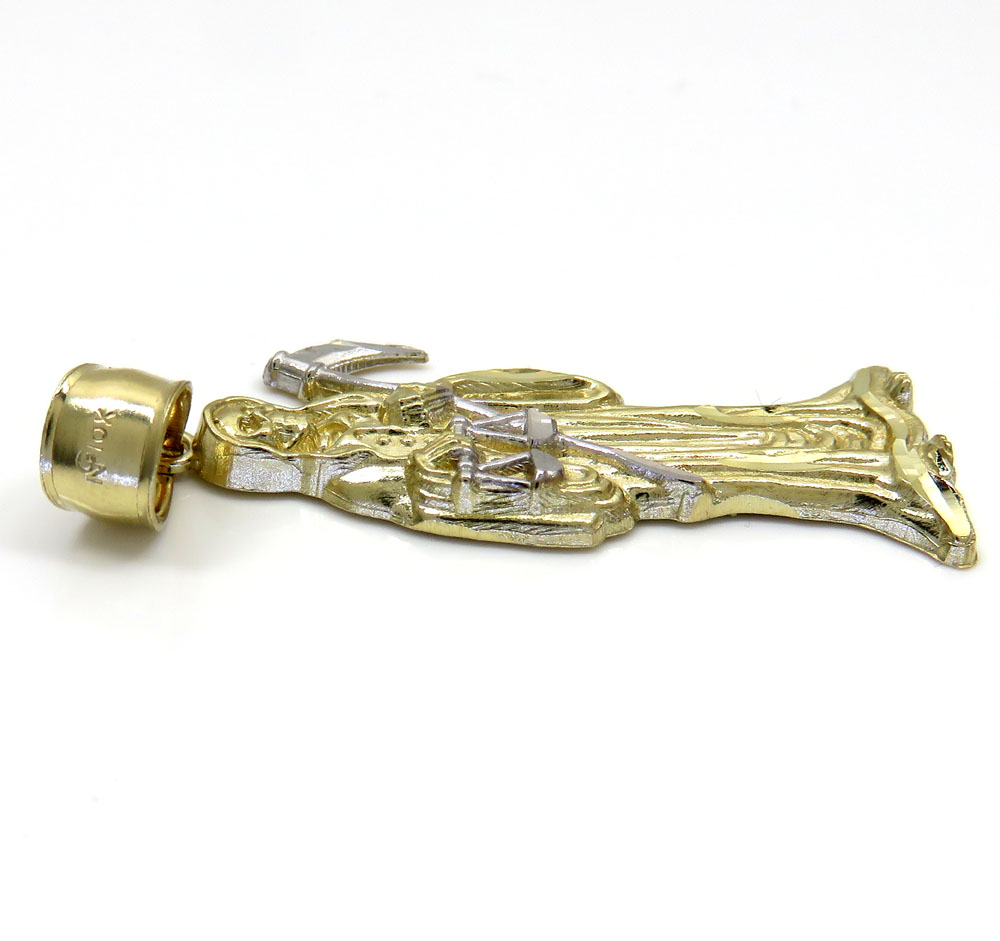 10k two tone gold medium grim reaper pendant 