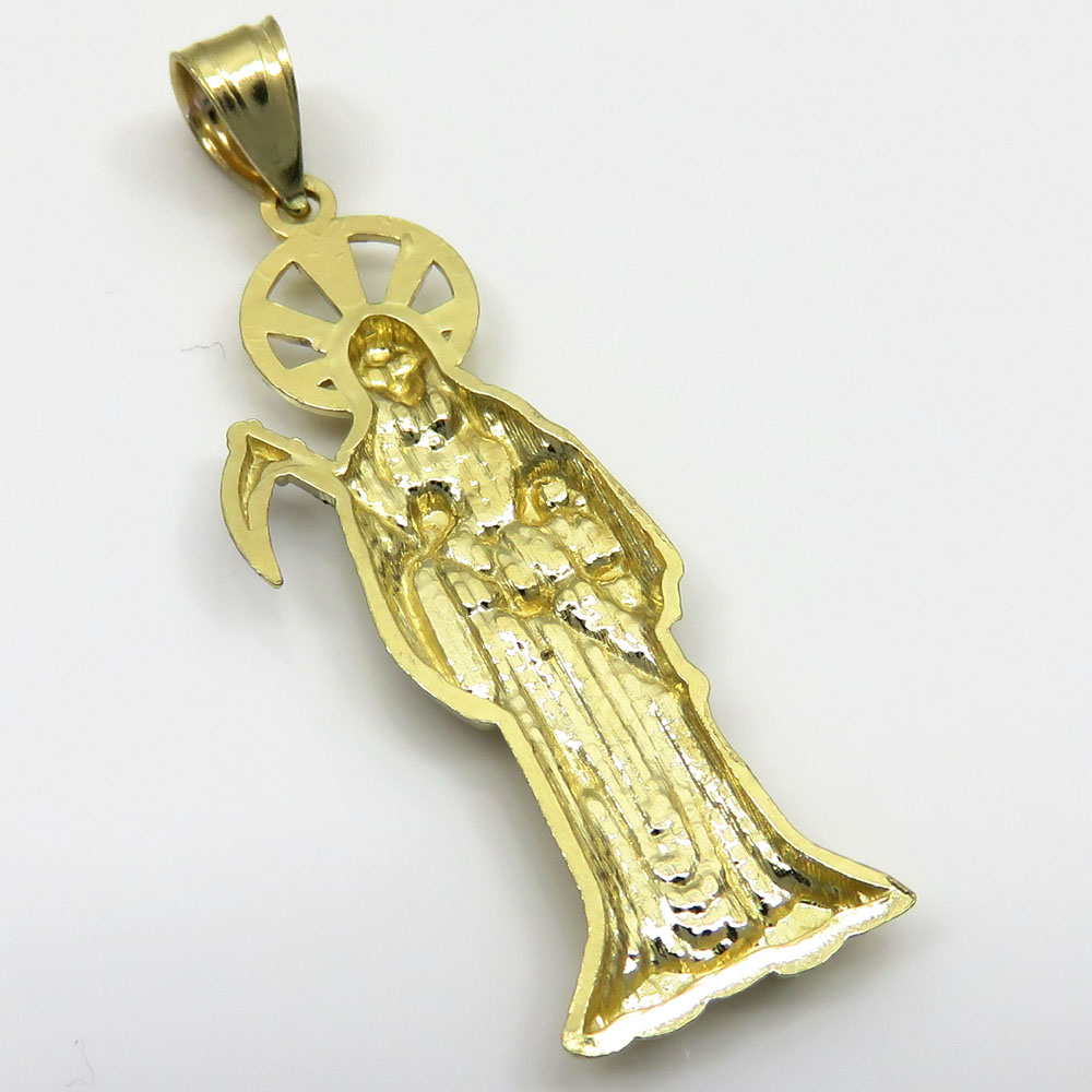 10k two tone gold small grim reaper pendant 