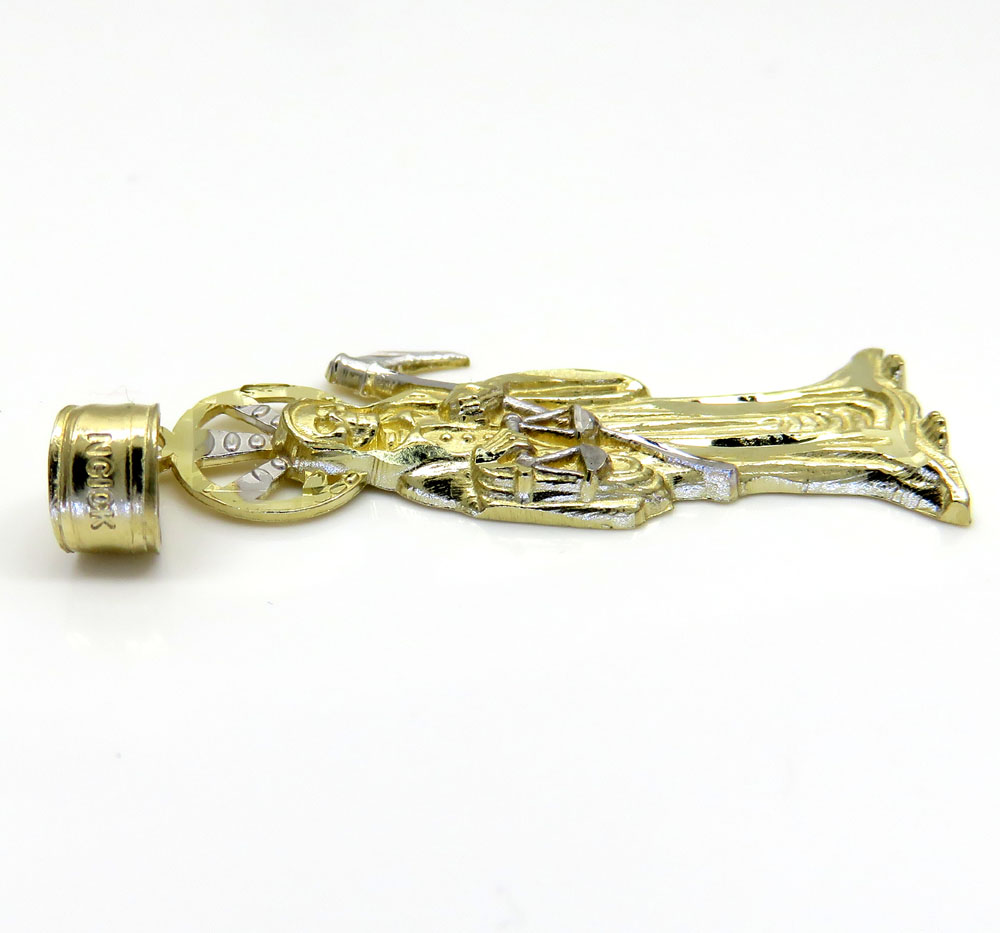 10k two tone gold small grim reaper pendant 