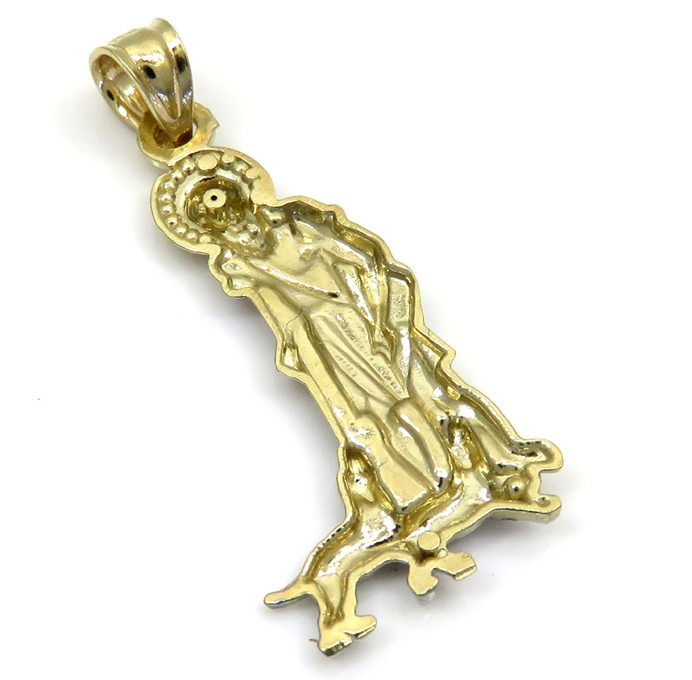 10k yellow gold small saint lazarus of bethany pendant - Image 3