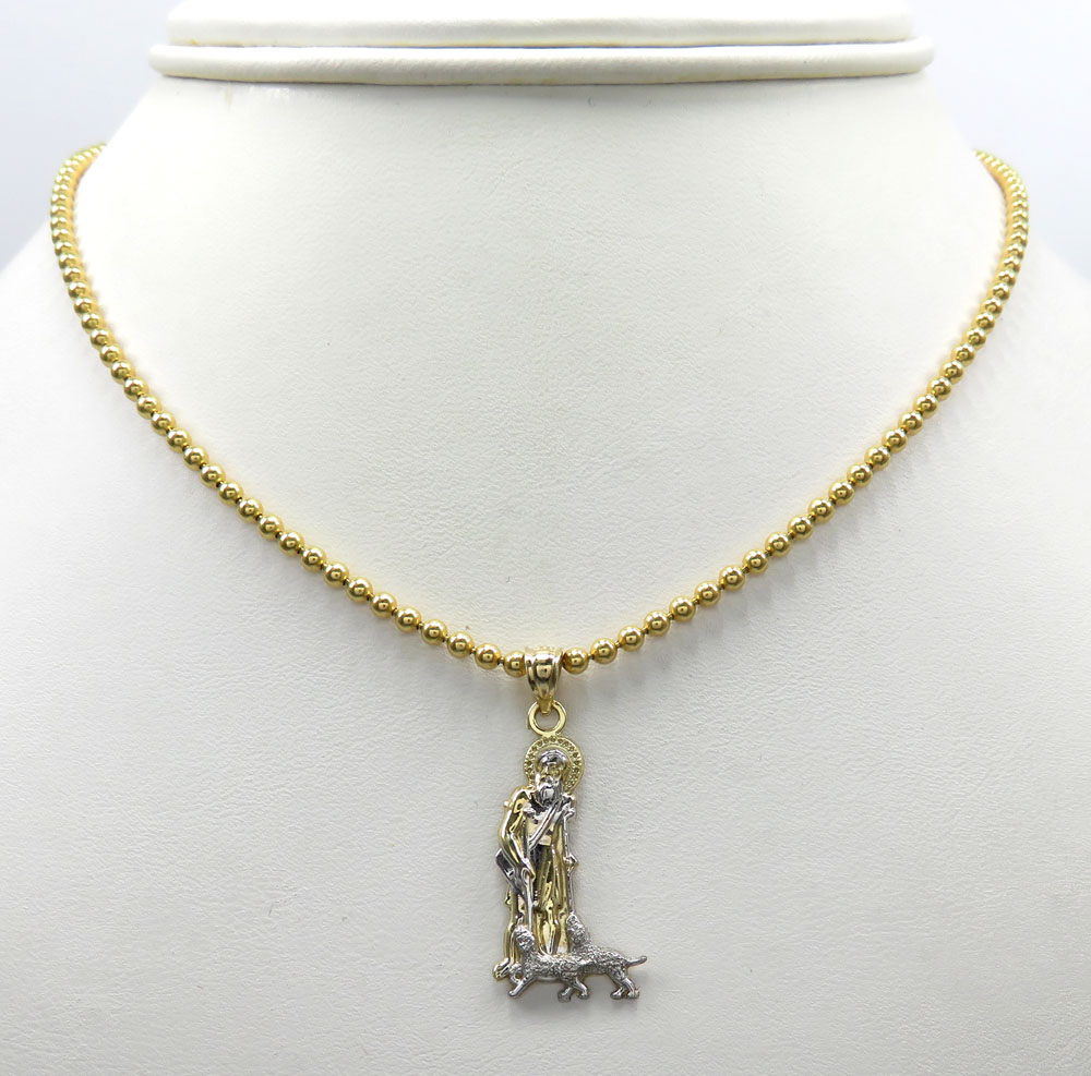 10k yellow gold small saint lazarus of bethany pendant - Image 6