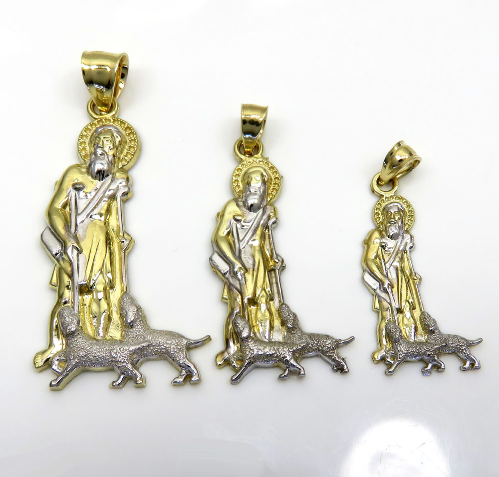 10k yellow gold small saint lazarus of bethany pendant - Image 7