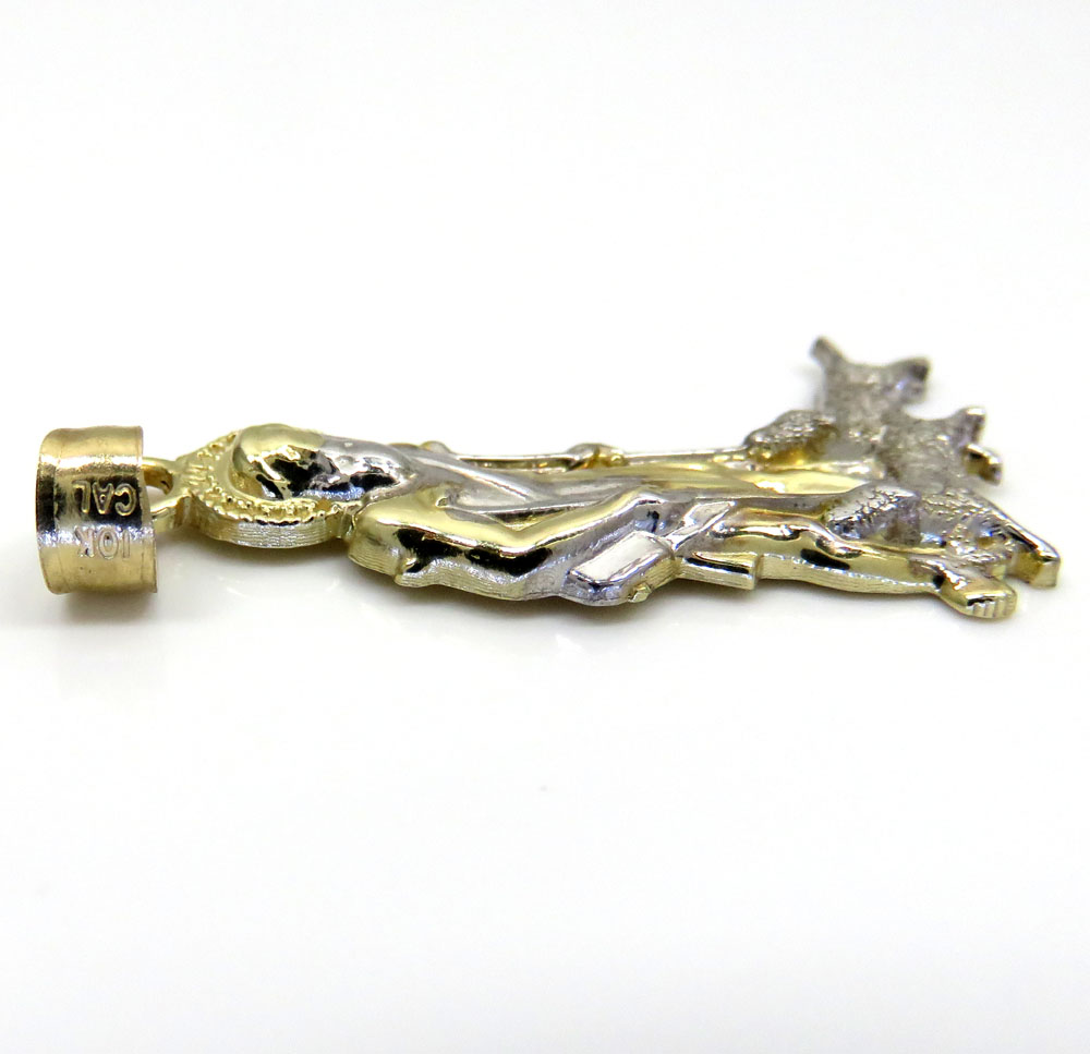 10k yellow gold small saint lazarus of bethany pendant - Image 4