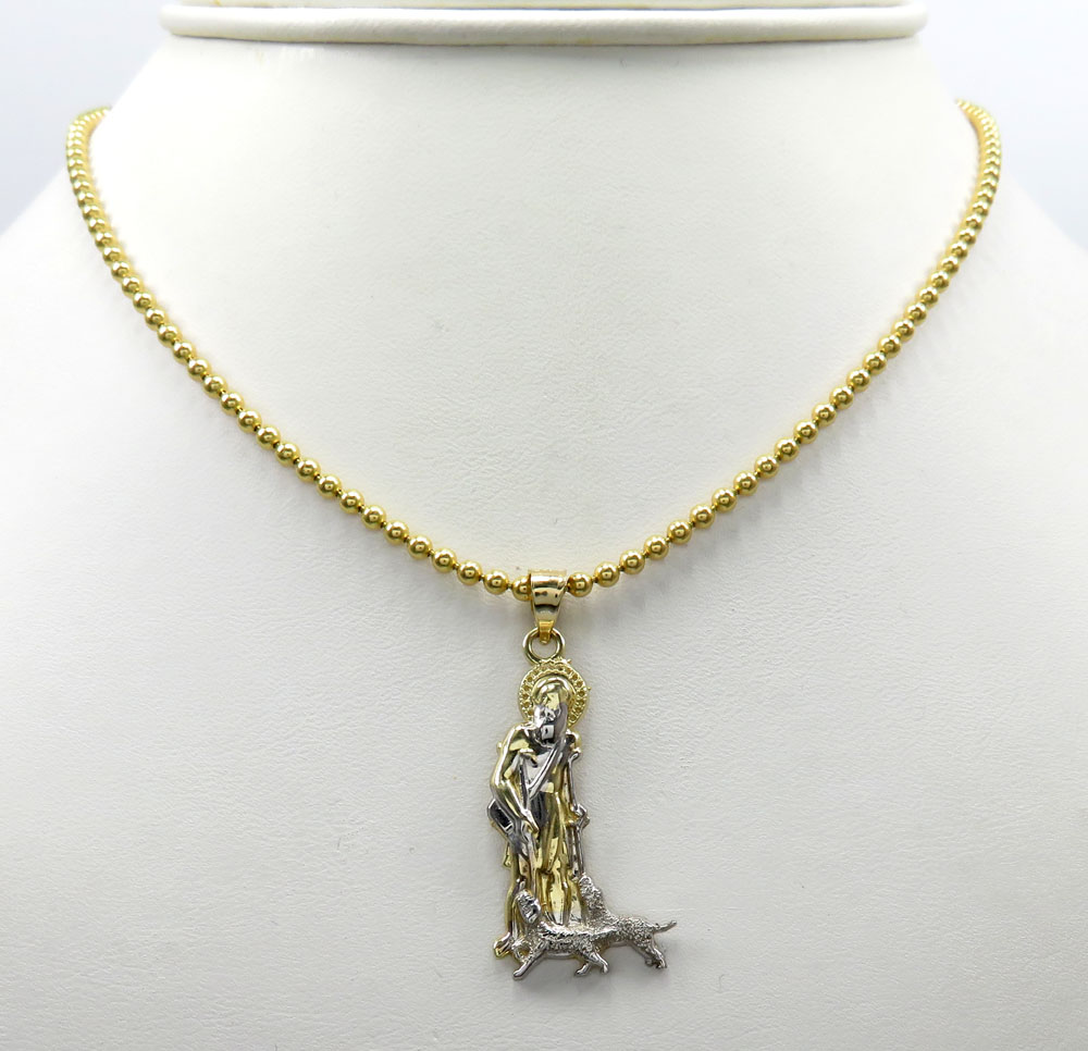 10k yellow gold small saint lazarus of bethany pendant