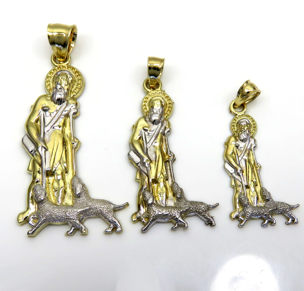 10k yellow gold small saint lazarus of bethany pendant - Image 7