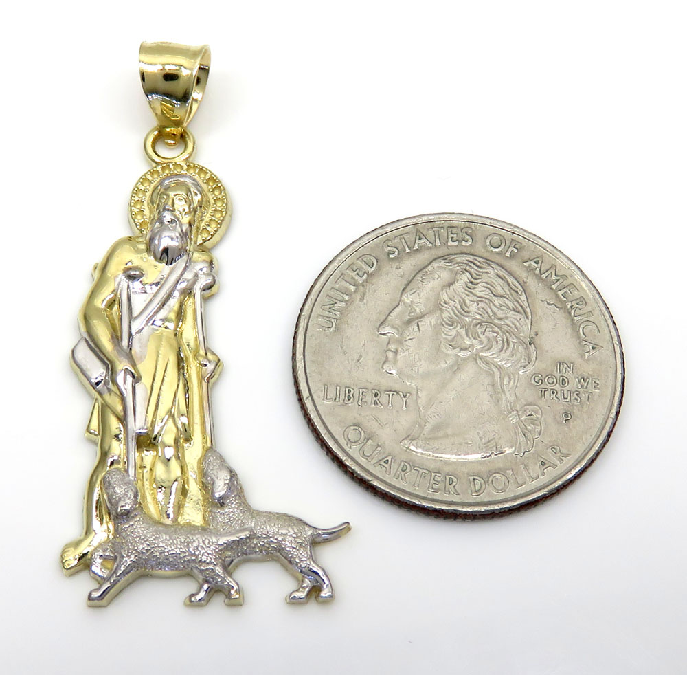 10k yellow gold large saint lazarus of bethany pendant