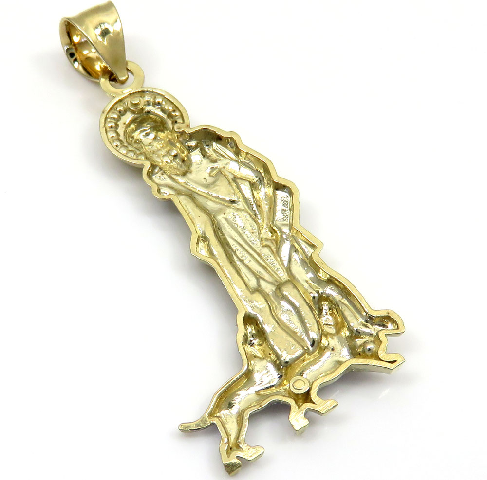 10k yellow gold large saint lazarus of bethany pendant