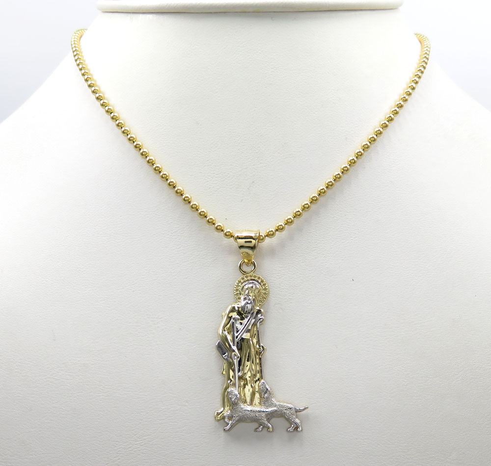 10k yellow gold large saint lazarus of bethany pendant