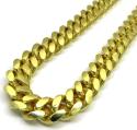 925 yellow sterling silver two sided diamond cut miami chain 32-36 inch 10.5mm