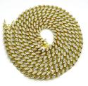 925 yellow sterling silver two sided diamond cut miami chain 32-36 inch 10.5mm