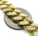 925 yellow sterling silver two sided diamond cut miami chain 32-36 inch 10.5mm